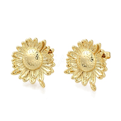 Rack Plating Brass Stud Earring Finding EJEW-H016-39G-1