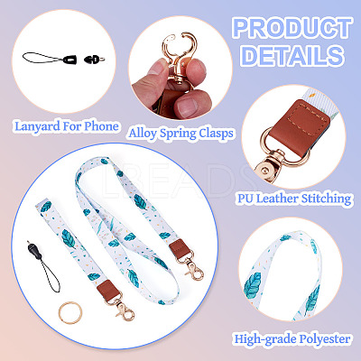 1 Set Polyester Mobile Straps HJEW-TA0001-40B-1