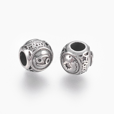 316 Surgical Stainless Steel European Beads STAS-P212-18P-08-1