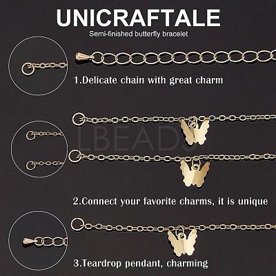 10Pcs Brass Curb Chains Bracelet Making AJEW-UN0001-19-1