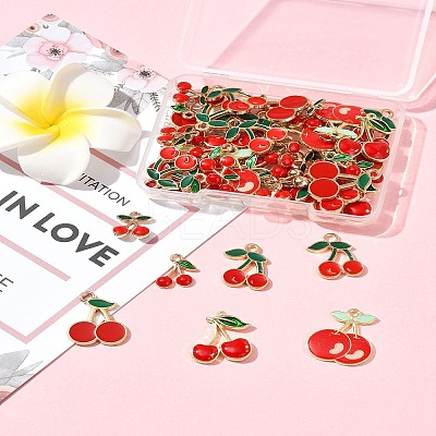 50Pcs 7 Styles Alloy Enamel Pendants ENAM-FS0003-19-1