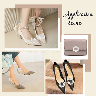 AHADEMAKER 2Pcs Detachable Flower Shoe Decoration AJEW-GA0004-28-1