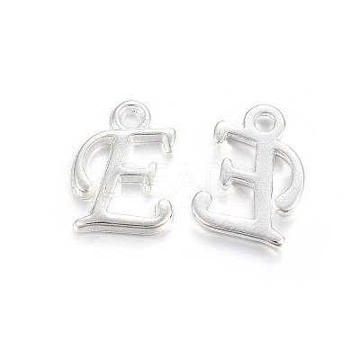 Silver Color Plated Alloy Letter Pendants PALLOY-J718-01S-E-1