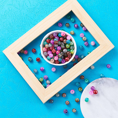 Spray Painted Glass Beads GLAA-TA0001-03-1