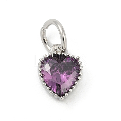 Brass Micro Pave Cubic Zirconia Pendants KK-H204-01P-03-1