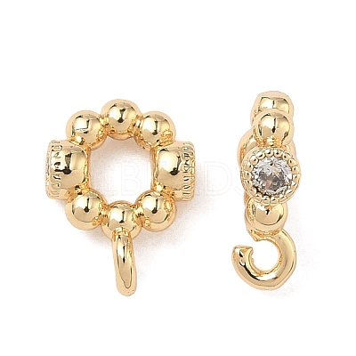 Brass Pave Clear Cubic Zirconia Tube Bails KK-C168-12G-1