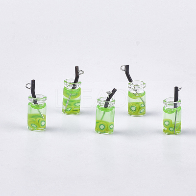 Glass Bottle Pendants X-CRES-N017-06F-1