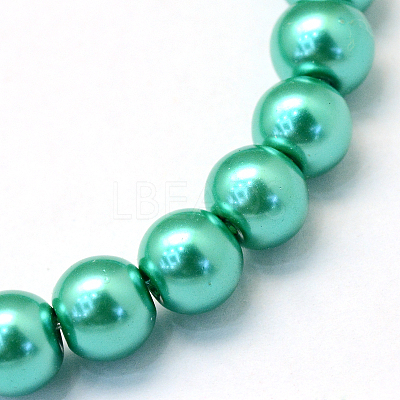 Baking Paint Pearlized Glass Pearl Round Bead Strands HY-Q003-4mm-29-1