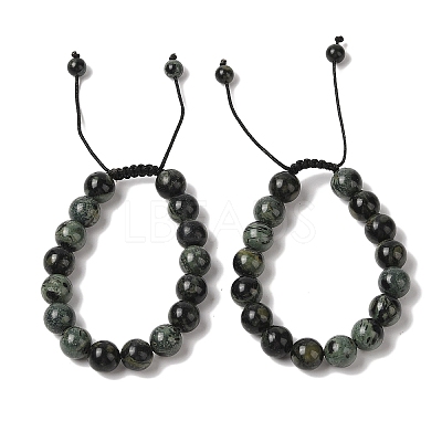 10mm Round Natural Kambaba Jasper Braided Bead Bracelets BJEW-C067-01C-21-1