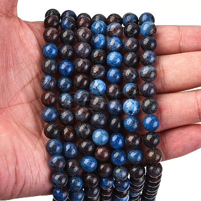 Natural Blue Opal Beads Strands X-G-H045-A02-8MM-1