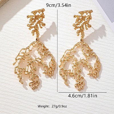 Alloy Branch Stud Dangle Earrings for Women WGBFFDA-01-1