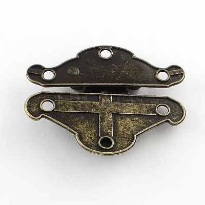 Wooden Box Lock Catch Clasps IFIN-R203-48AB-1