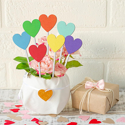 14Pcs Wooden Picks for Vase Decorations AJEW-SP0004-71C-1