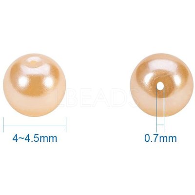 Pearlized Eco-Friendly Dyed Glass Pearl Round Bead HY-PH0002-24-B-1