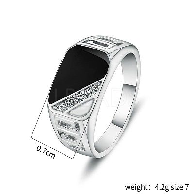 Alloy Micro Pave Cubic Zirconia Finger Rings for Men FS-WGE231C-05-1