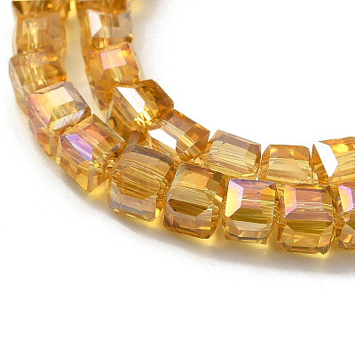Electroplate Glass Beads Strands EGLA-D018-4x4mm-77-1