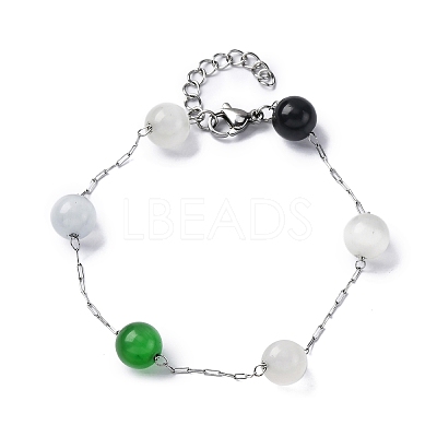 304 Stainless Steel Cable Chain Bracelets BJEW-C094-01P-07-1
