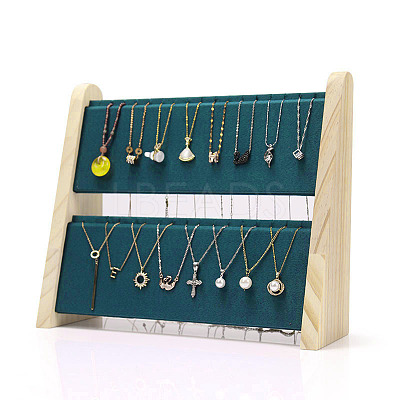 2-Tier Velvet Pendant & Necklace Display Stands NDIS-F004-02-1