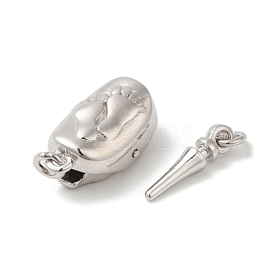 Rhodium Plated 925 Sterling Silver Bayonet Clasps STER-G038-16P-1
