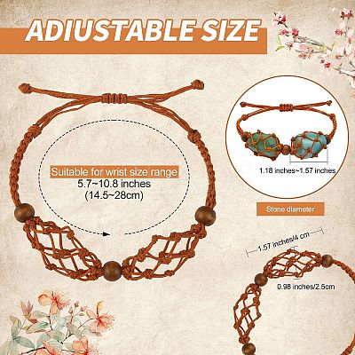 12Pcs Adjustable Braided Nylon Cord Macrame Pouch Bracelet Making AJEW-SW00010-02-1