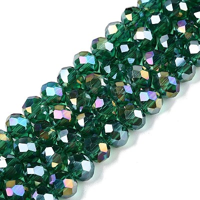 Electroplate Glass Beads Strands EGLA-A044-T6mm-B18-1