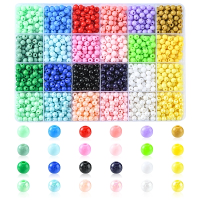 1488Pcs 24 Style Opaque Acrylic Beads OACR-FS0001-20-1