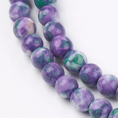 Synthetic Ocean White Jade Beads Strands G-L019-6mm-M-1