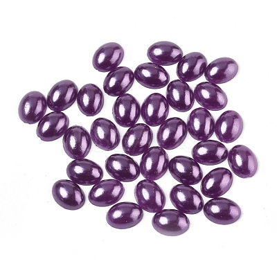 ABS Plastic Imitation Pearl Cabochons SACR-R755-8x6mm-Z47-1