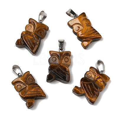 Natural Tiger Eye Pendants G-B127-09P-10-1