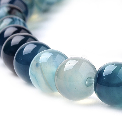 Natural Striped Agate/Banded Agate Beads Strands G-S259-04C-8mm-1