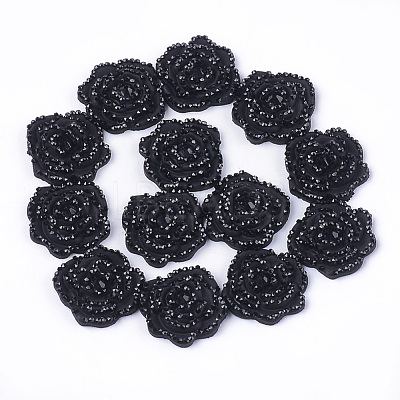 Resin Rhinestone Cabochons CRES-T012-02J-1