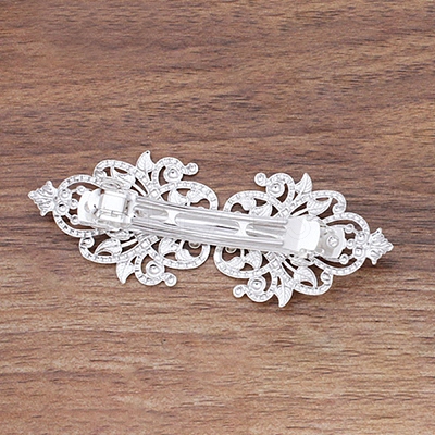 Brass Filigree Hair Barrette OHAR-PW0001-201S-1
