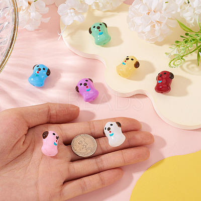 7Pcs 7 Colors Handmade Lampwork Enamel Beads LAMP-TA0001-76-1