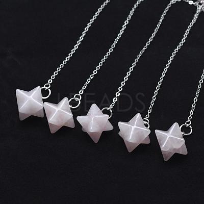 Chakra Natural Rose Quartz Dowsing Pendulums G-F516-01C-1