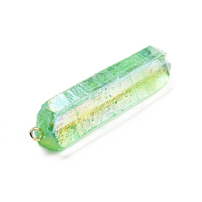 Electroplated Natural Quartz Pendants G-P315-B01-03G-1