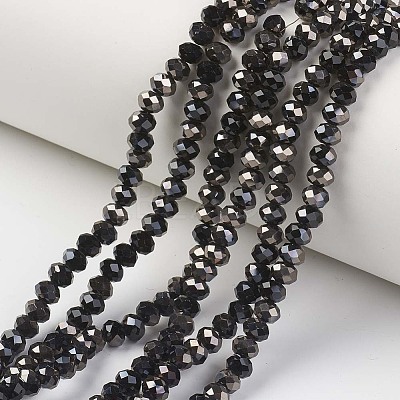 Electroplate Opaque Glass Beads Strands EGLA-A034-P6mm-P01-1