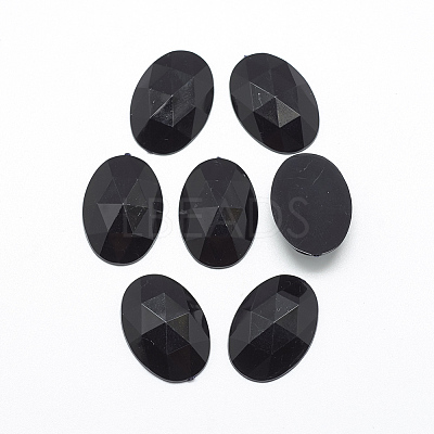 Acrylic Rhinestone Flat Back Cabochons X-GACR-Q011-13x18-01-1