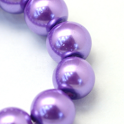 Baking Paint Pearlized Glass Pearl Round Bead Strands X-HY-Q003-4mm-27-1