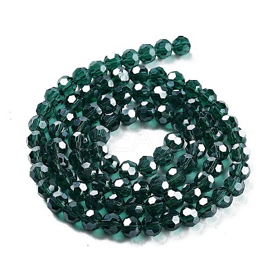 Electroplate Transparent Glass Beads Strands EGLA-A035-T6mm-A18-1