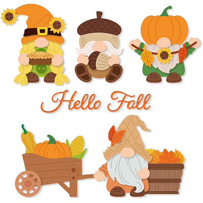 Autumn Gnome Carbon Steel Cutting Dies Stencils DIY-WH0309-2186-1