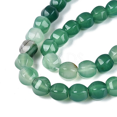 Natural Green Onyx Agate Beads Strands G-Q608-08A-03-1