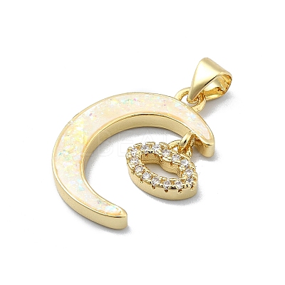Brass Micro Pave Clear Cubic Zirconia Pendants KK-A221-18E-G-1