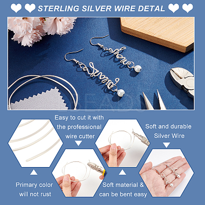 1Pc 999 Fine Silver Wire STER-BC0001-71B-1