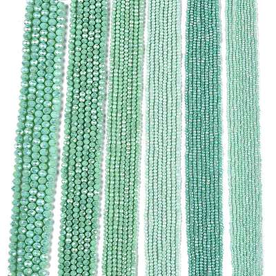 Electroplate Glass Beads Strands X-EGLA-A044-P6mm-B14-1