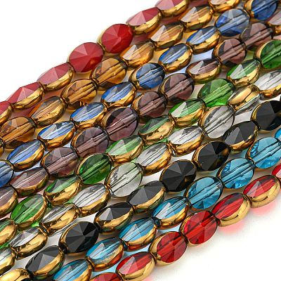 Electroplate Transparent Glass Beads Strands EGLA-G037-03A-HP-1