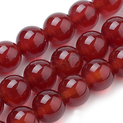 Natural Carnelian Beads Strands G-S259-32-14mm-1
