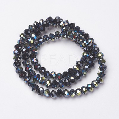 Electroplate Opaque Glass Beads Strands X-EGLA-A034-P4mm-S02-1