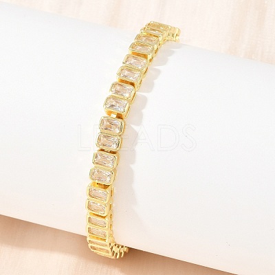 Brass Pave Clear Cubic Zirconia Tennis Bracelets for Women KK-CBA68DA-12G-1