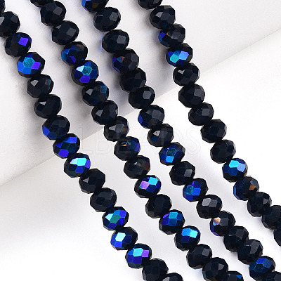 Electroplate Opaque Solid Color Glass Beads Strands EGLA-A034-P2mm-L22-1
