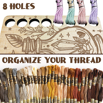  8-Position Wood Embroidery Thread Storage Trays TOOL-WH0056-024-1